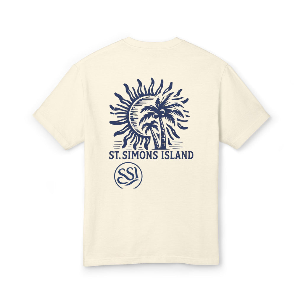 St. Simons Island Beach Tee, Unisex Heavyweight Cotton Shirt, Casual Summer Fashion, Vacation Souvenir, Beach Lover Gift, Coastal Vibes