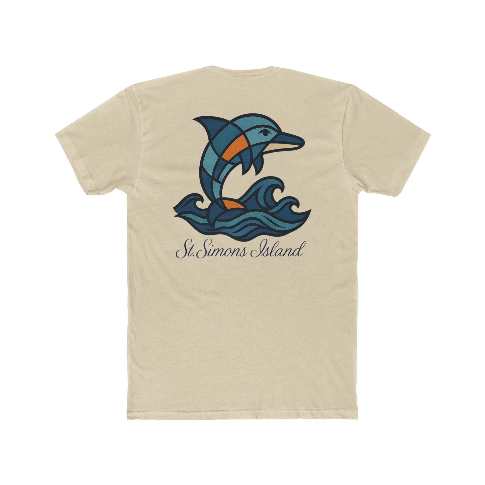 St. Simons Island Dolphin Tee, Unisex Cotton Crew, Nautical Tees, Summer Shirt, Beachwear, Ocean Lover Gift, Coastal Fashion