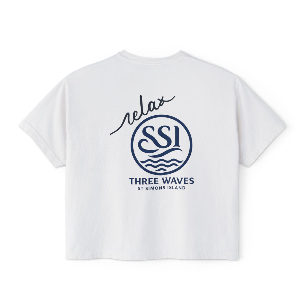 Sun, Salt & Sand Women's Boxy Tee, Relaxed Summer Shirt, Beach Vacation Top, Casual Graphic Tee, Gift for Beach Lovers