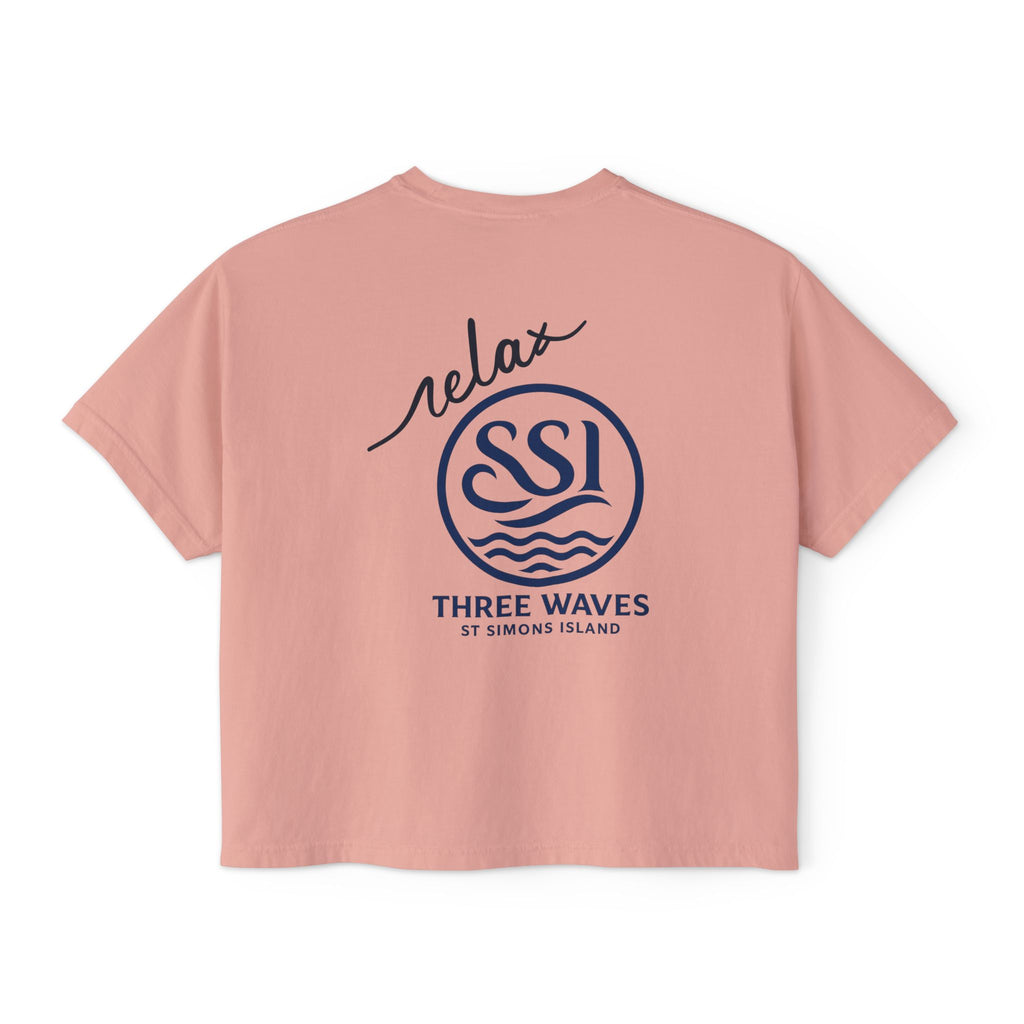 Sun, Salt & Sand Women's Boxy Tee, Relaxed Summer Shirt, Beach Vacation Top, Casual Graphic Tee, Gift for Beach Lovers