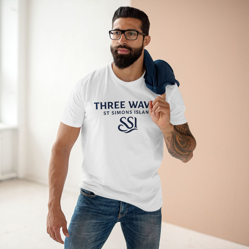 Three Waves Adult Staple Tee | Relaxed Casual Shirt, Summer Beachwear, Gift for Ocean Lovers, Trendy Graphic Tee, Everyday Wear