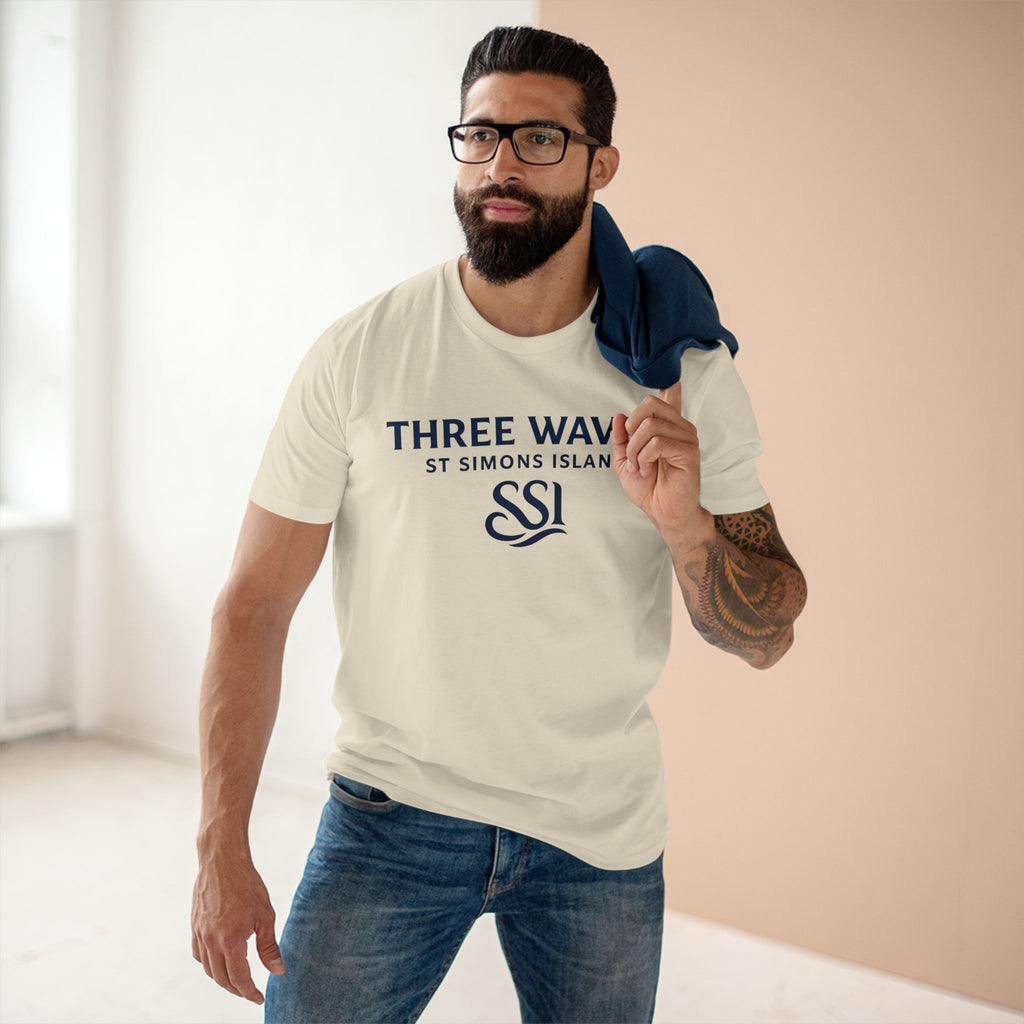 Three Waves Adult Staple Tee | Relaxed Casual Shirt, Summer Beachwear, Gift for Ocean Lovers, Trendy Graphic Tee, Everyday Wear