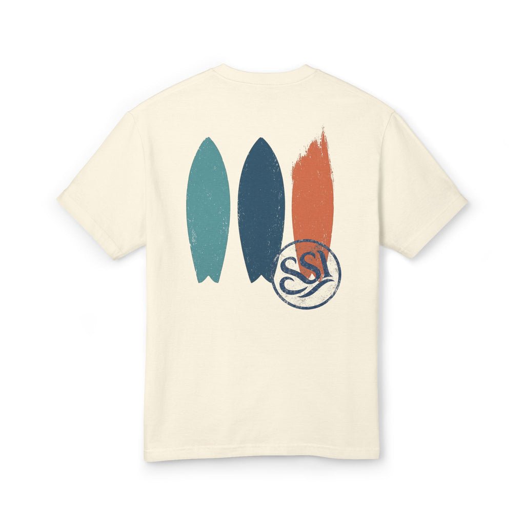 Surf-Inspired Unisex Heavyweight Tee, Casual Wear, Beach Vibes, Summer T-Shirt, Gift for Surf Lovers, Relaxed Style