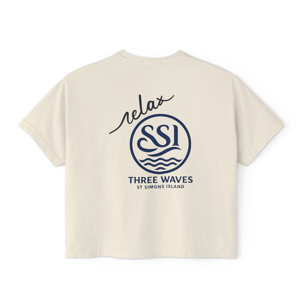 Sun, Salt & Sand Women's Boxy Tee, Relaxed Summer Shirt, Beach Vacation Top, Casual Graphic Tee, Gift for Beach Lovers