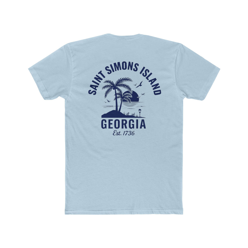 Saint Simons Island Unisex Cotton Crew Tee, Beach Vibes T-Shirt, Summer Wear, Travel Souvenir, Vacation Shirt, Coastal Style