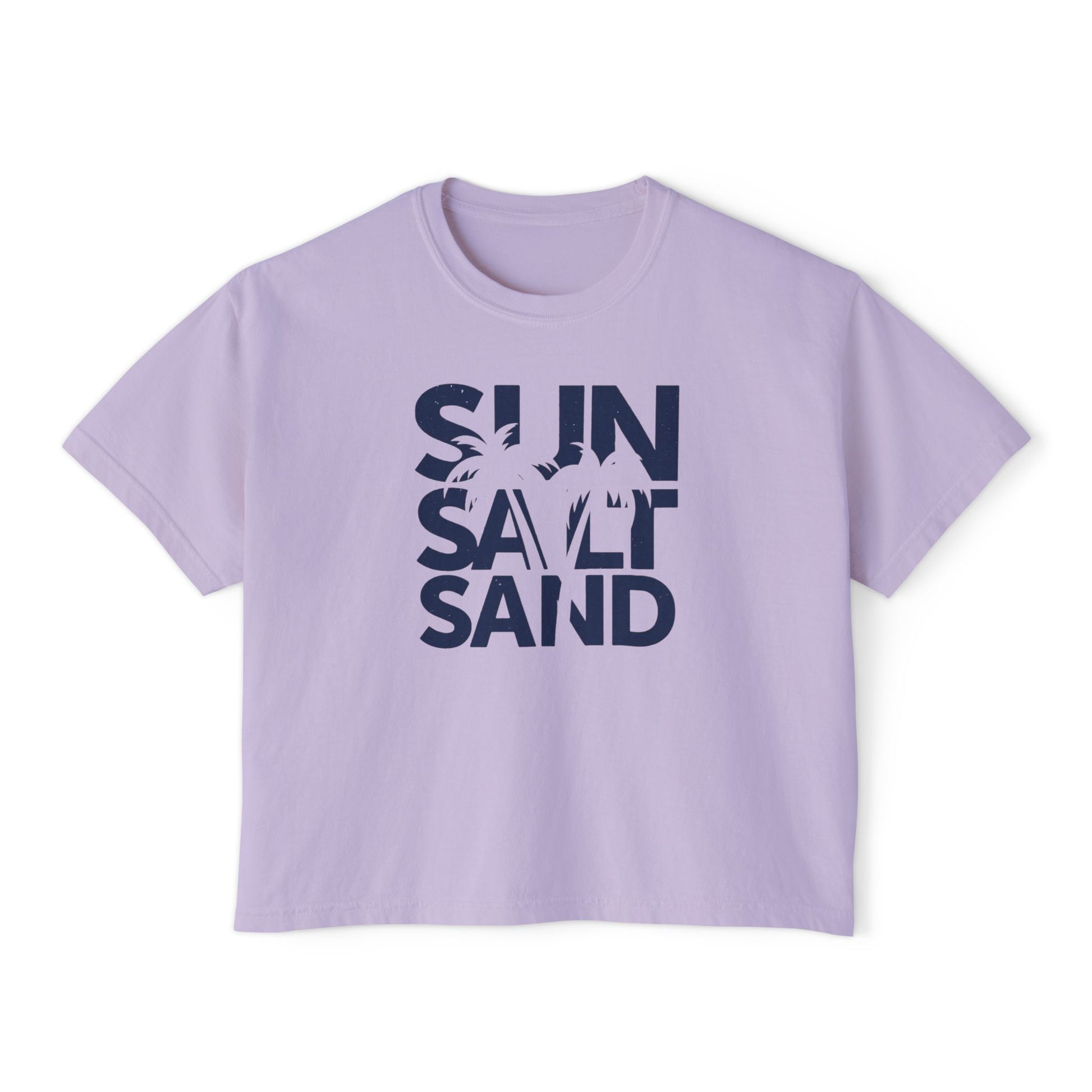 Sun, Salt & Sand Women's Boxy Tee, Relaxed Summer Shirt, Beach Vacation Top, Casual Graphic Tee, Gift for Beach Lovers