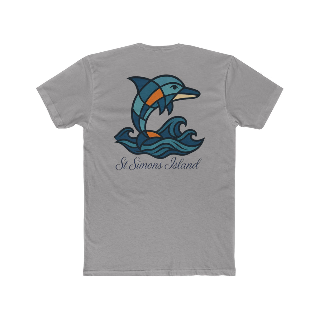 St. Simons Island Dolphin Tee, Unisex Cotton Crew, Nautical Tees, Summer Shirt, Beachwear, Ocean Lover Gift, Coastal Fashion