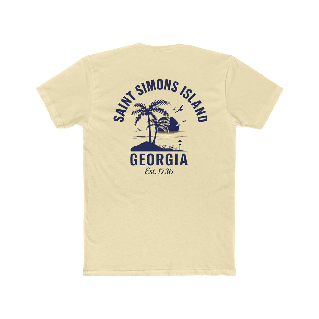 Saint Simons Island Unisex Cotton Crew Tee, Beach Vibes T-Shirt, Summer Wear, Travel Souvenir, Vacation Shirt, Coastal Style