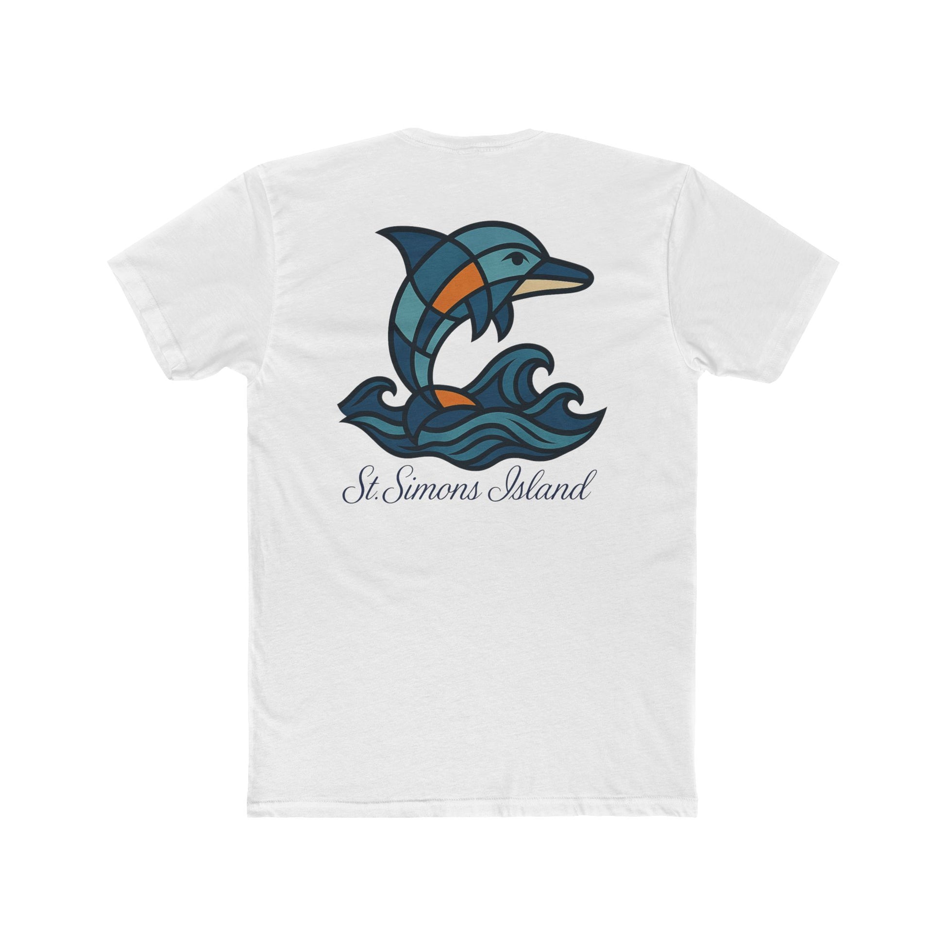 St. Simons Island Dolphin Tee, Unisex Cotton Crew, Nautical Tees, Summer Shirt, Beachwear, Ocean Lover Gift, Coastal Fashion