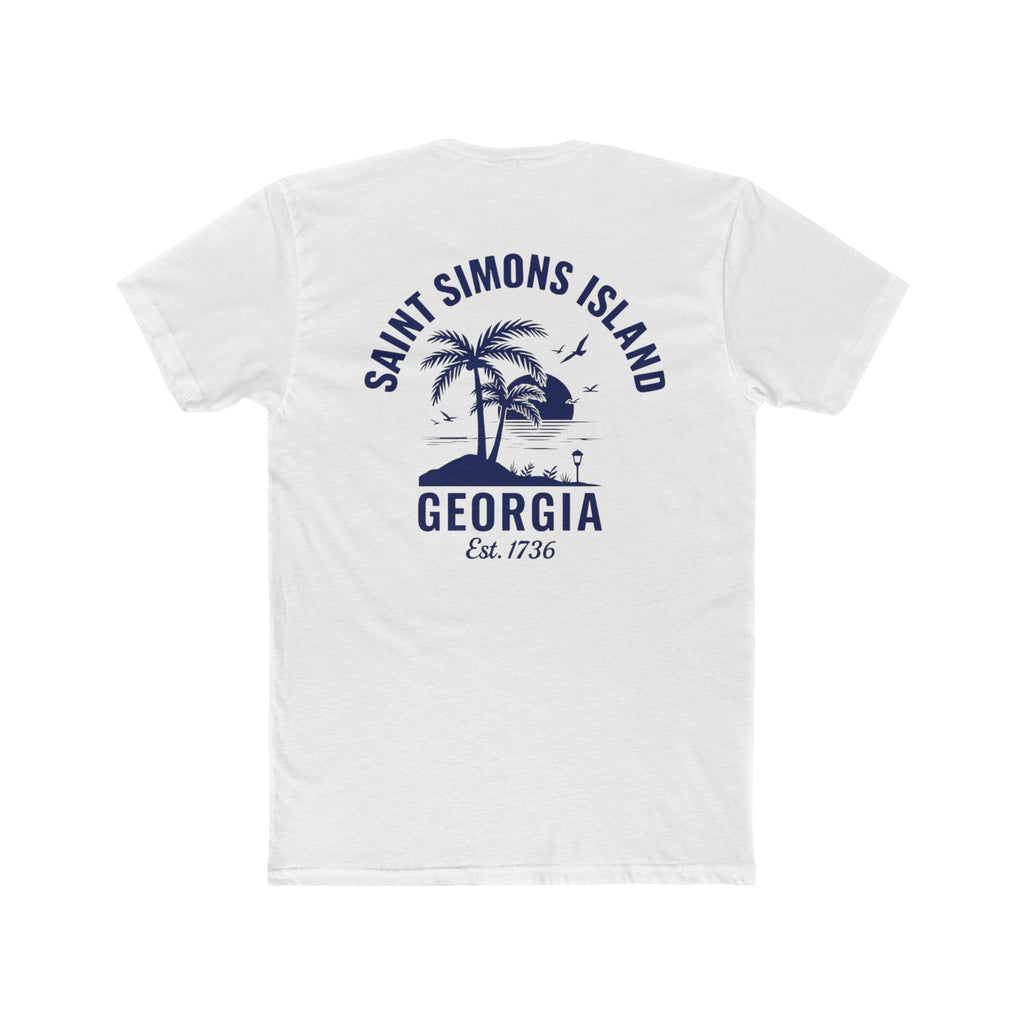 Saint Simons Island Unisex Cotton Crew Tee, Beach Vibes T-Shirt, Summer Wear, Travel Souvenir, Vacation Shirt, Coastal Style