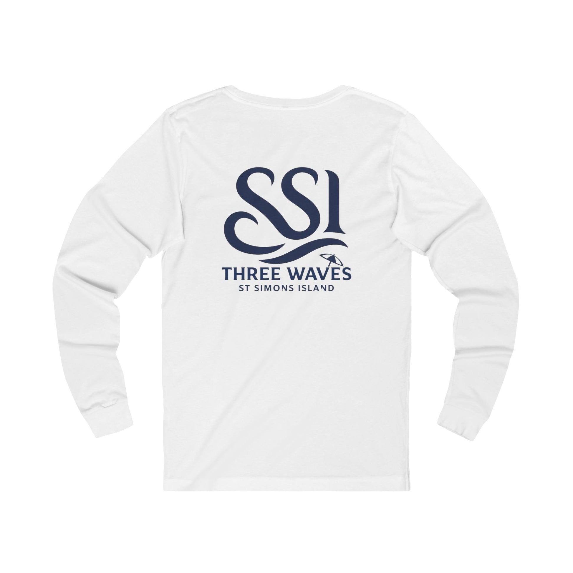 Unisex Long Sleeve Tee with Three Waves Design, Casual Wear, Beach Lover Gift, Summer Outing Shirt, Travel and Adventure Tee